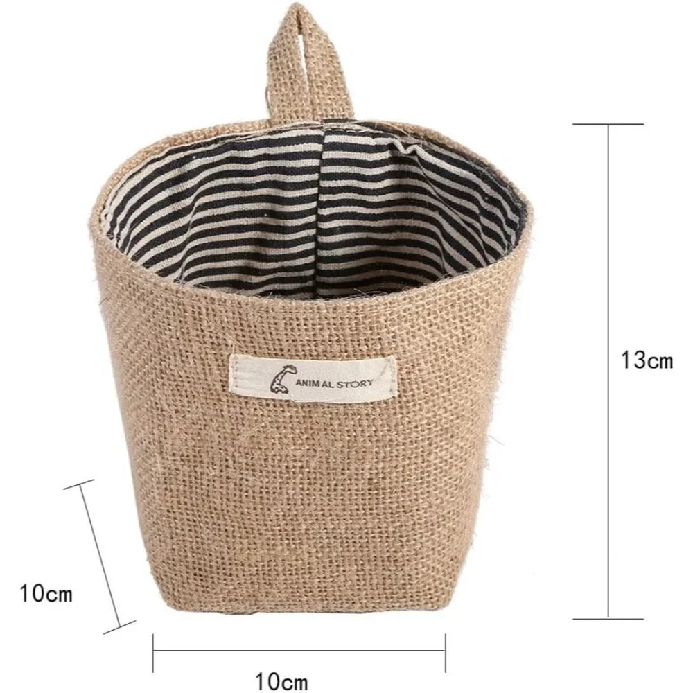 Practical Wall Hanging Storage Bag - Durable Cotton Linen for Bedrooms & Offices